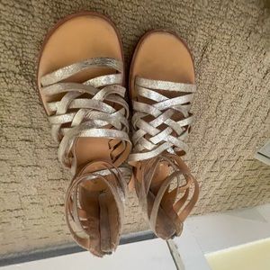 Kork-ease palmyra sandals, metallic gold size 7m pre-loved